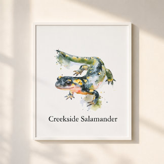 Creekside Salamander Lakehouse Wildlife Metal Print