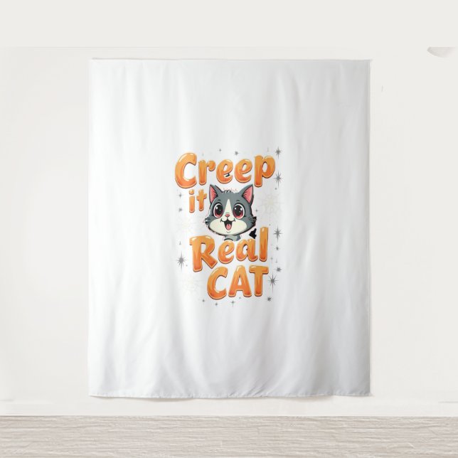 Creep It Real Cat 2 Tapestry (Front)