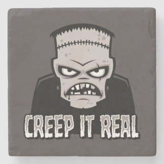 Creep It Real Classic Horror Frankenstein Design Stone Coaster