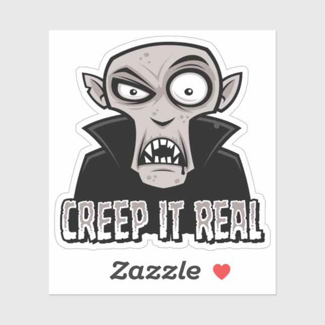 Creep It Real Classic Horror Vampire Design Sticker (Sheet)