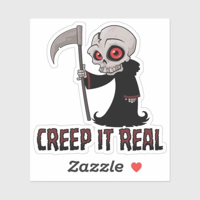 Creep It Real Cute Grim Reaper Sticker (Sheet)