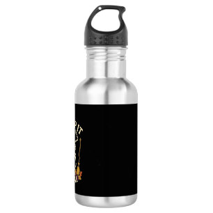 Creep It Real Dancing Skeleton Pumpkin Broom_1 Stainless Steel Water Bottle