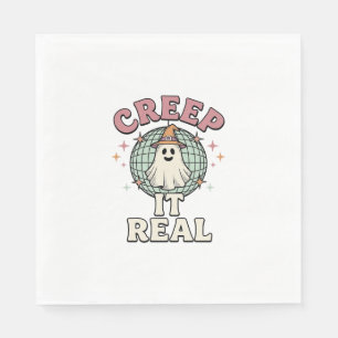 Creep It Real Ghost Disco Halloween Shirt Design_1 Napkins