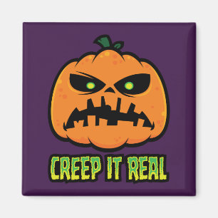 Creep It Real Grumpy Halloween Pumpkin Magnet