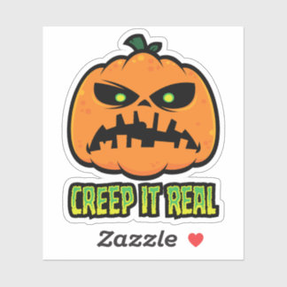 Creep It Real Grumpy Halloween Pumpkin Sticker