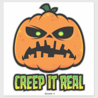 Creep It Real Grumpy Halloween Pumpkin Sticker