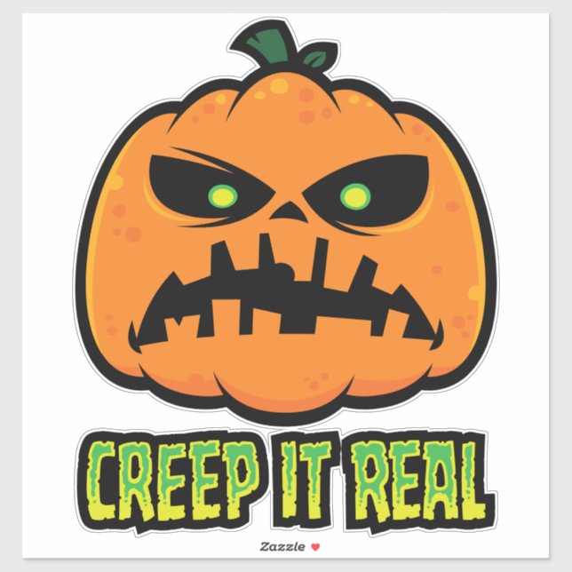 Creep It Real Grumpy Halloween Pumpkin Sticker (Sheet)