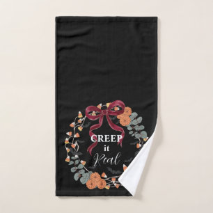 Creep it real Halloween Bat Moody Hand Towel
