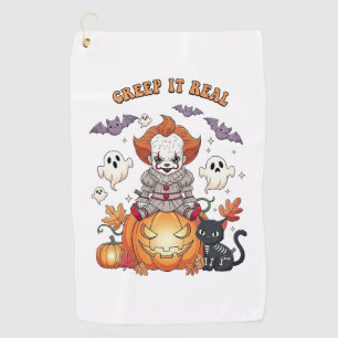 Creep It Real Halloween Clown Golf Towel