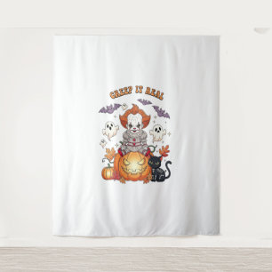 Creep It Real Halloween Clown Tapestry