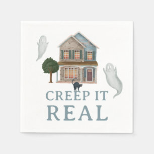 Creep It Real Halloween Haunted House & Ghosts Napkins