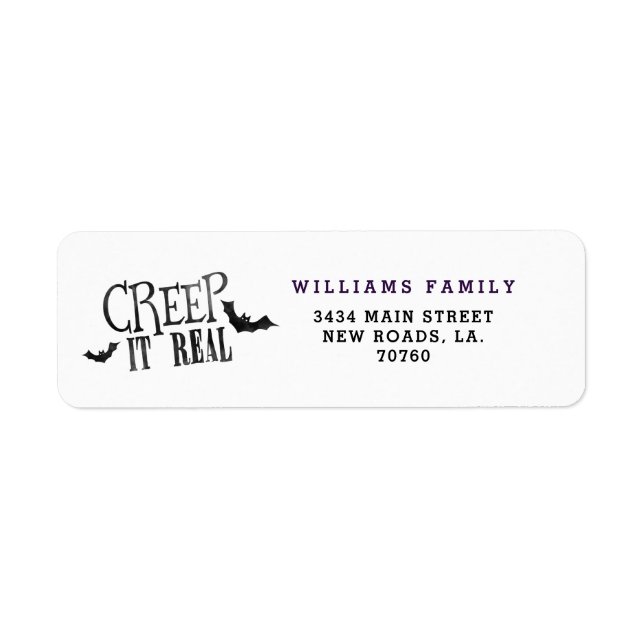 Creep It Real Halloween Label (Front)