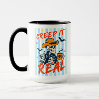 Creep It Real Halloween Skeleton Mug