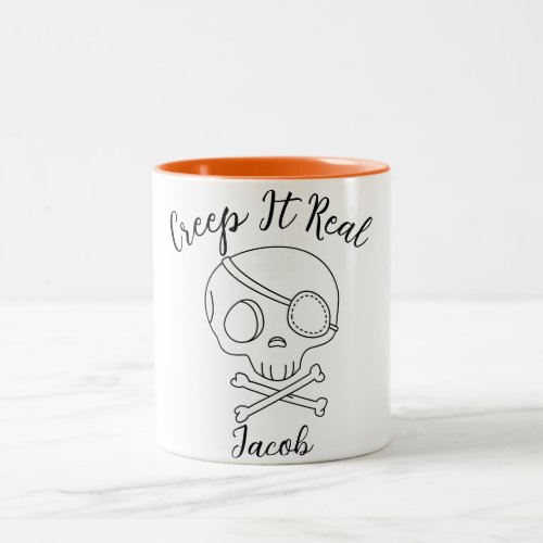 Creep It Real Halloween spooky boo Two_Tone Coffee Mug