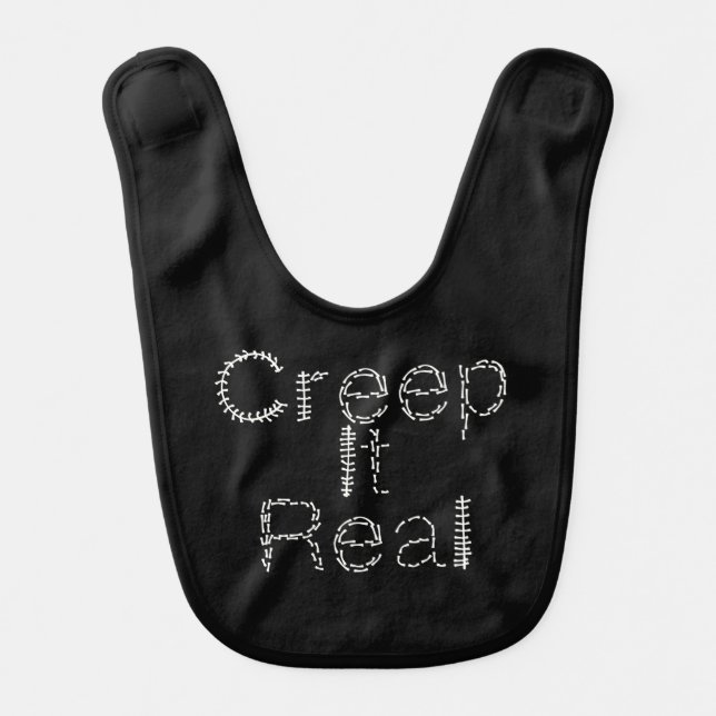 Creep it Real Hand Drawn Font Blood Halloween     Baby Bib (Front)