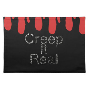 Creep it Real Hand Drawn Font Blood Halloween Cloth Placemat
