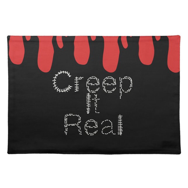 Creep it Real Hand Drawn Font Blood Halloween     Cloth Placemat (Front)