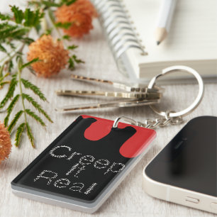 Creep it Real Hand Drawn Font Blood Halloween Keychain