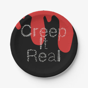 Creep it Real Hand Drawn Font Blood Halloween Paper Plates