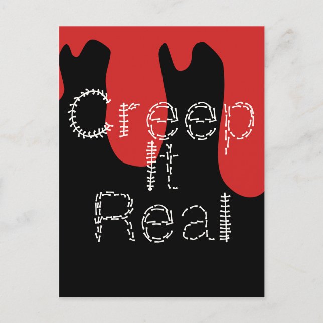 Creep it Real Hand Drawn Font Blood Halloween  Postcard (Front)