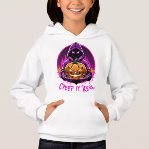 Creep it Real, Horror Halloween illustration Hoodie