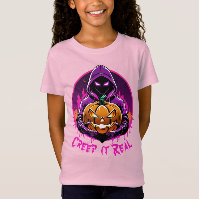 Creep it Real, Horror Halloween illustration T-Shirt (Front)