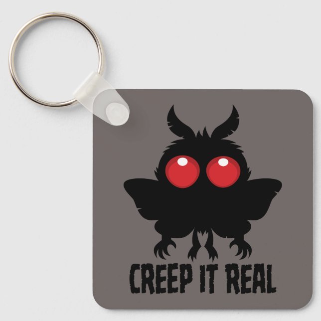 Creep It Real Mysterious Mothman Cryptid Keychain (Front)