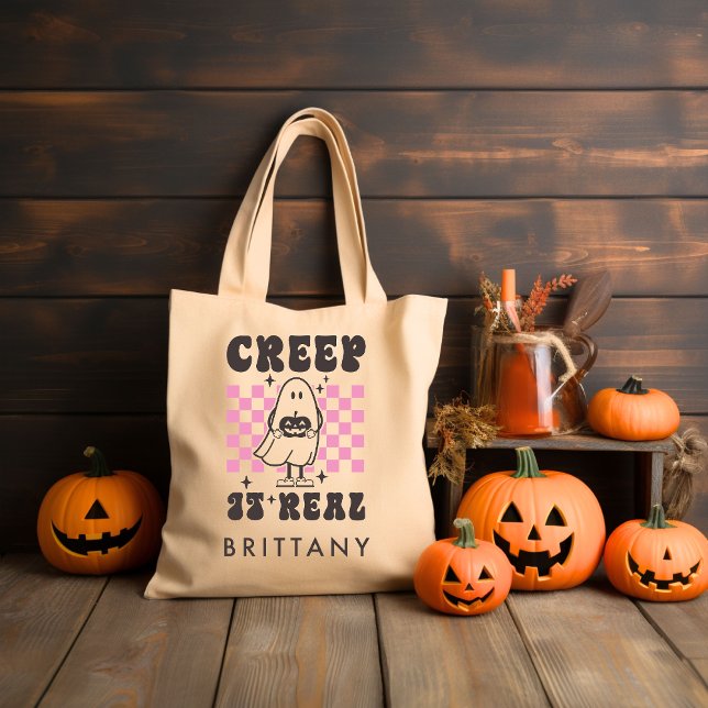 Creep it Real Retro Groovy Halloween Tote Bag (Creator Uploaded)