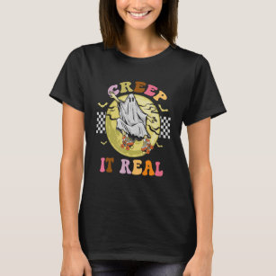 CREEP IT REAL Skateboarder Ghost Vintage Retro Hal T-Shirt