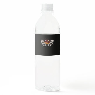 Creep It Real, Skeleton Hands Showing Heart Water Bottle Label