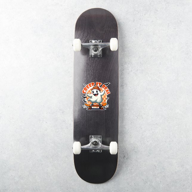 Creep it real Spooky Halloween Ghost Skating Board Sticker (Skateboard)