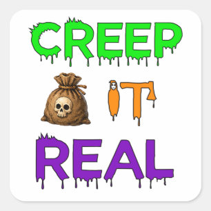 Creep It Real Spooky Scene For Halloween Fans 👻 Square Sticker