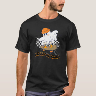 Creep It Real Vintage Ghost Skateboarding Wearing T-Shirt