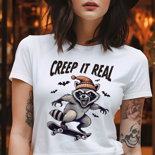 Creep It Real Vintage Raccoon Halloween T_Shirt