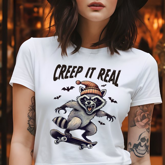 Creep It Real Vintage Raccoon Halloween T-Shirt (Creator Uploaded)