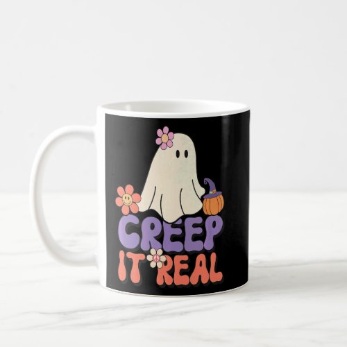 Creep It Real Women Groovy Halloween Peace Sign Gh Coffee Mug