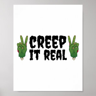 Creep It Real Zombie Hand Halloween Zombie  Poster