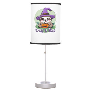 Creep It Slow – Cute Halloween Sloth Shirt with Pu Table Lamp