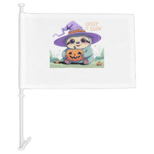 Creep It Slow � Cute Sloth Halloween Shirt Funny Car Flag
