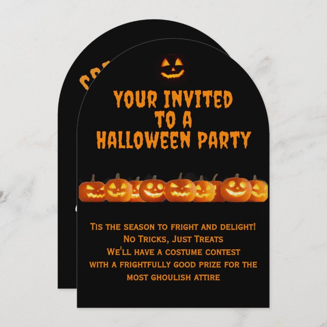 Creep on Over Halloween Party Invitation (Front/Back)