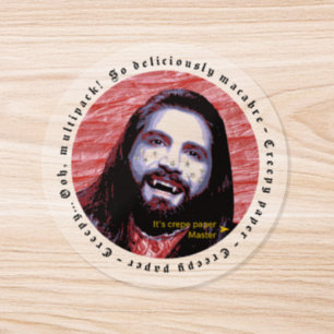 Creep Paper (Black Text)(On Transparent) Classic Round Sticker