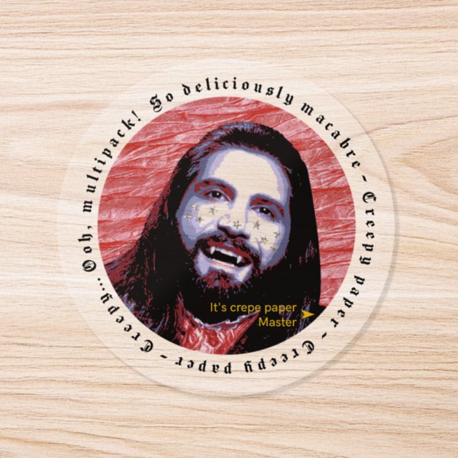 Creep Paper (Black Text)(On Transparent) Classic Round Sticker (Single)