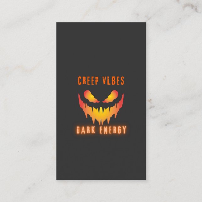 Creep Vibes Dark Energy _ Trendy Horror Streetwear Business Card (Front)