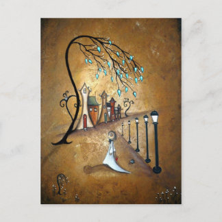 Creeper Village Whimsical Postcard