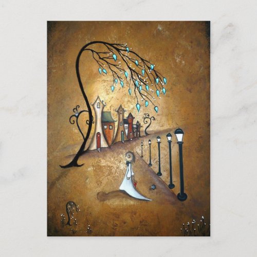 Creeper Village Whimsical Postcard