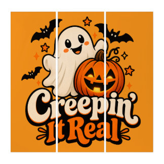 “Creepin’ It Real” Cute Halloween Triptych