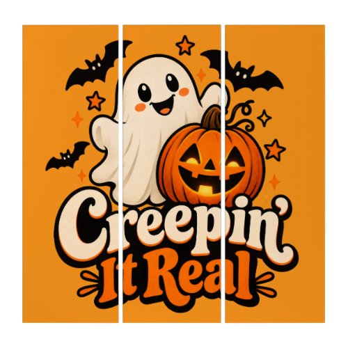 “Creepin’ It Real” Cute Halloween Triptych
