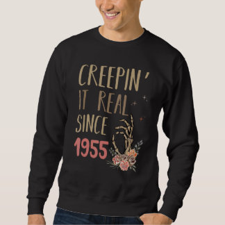 Creepin It Real Halloween Retro 1955 Holiday Spook Sweatshirt