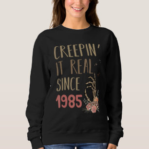 Creepin It Real Since 1985 Spooky Halloween Vintag Sweatshirt