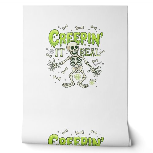 Creepin It Real Skeleton Halloween Bones Spider We Wallpaper